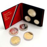 1976 USA bicentennial silver proof set ($1, $½, $¼) t/w Solomon Islands 2005 $25 Spitfire, 2006 $25,