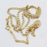 9ct hallmarked gold filed curb link 44cm neckchain - 2.1g