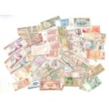 Qty of 50 + world banknotes