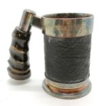 Royal Sable silver plated on copper novelty tankard with antler handle by CW - 12.5cm high
