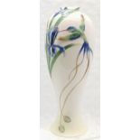 Franz Porcelain Bluebird & Iris Vase, 37 cm high, In good overall condition.