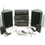 Technics SA-GX350 AV control stereo receiver, RS-BX646 Stereo cassette deck, SL-PG440A Compact