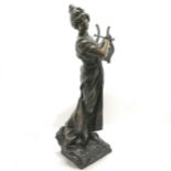Bronze figurine of Sapho (Sappho) by Emmanuel Villanis (1858-1914) - 72.5cm high and has foundry