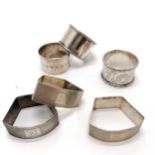 6 x silver napkin rings (inc Hamilton & Inches and Francis Howard Ltd) - 130g