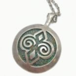 Silver celtic pendant by Ola M Gorie on a silver 60cm chain ~ total weight 11g