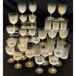 Set of Webb Corbett glasses comprising of 8 red wine, 8 tumblers, 8 white wine and 8 port