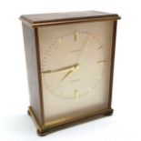 Garrard 1973 dedicated quartz brass mantle clock - 14cm high x 10.5cm across & runs BUT WE CANNOT