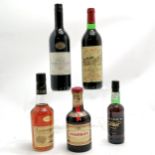 5 x unopened bottles ~ Drambuie whisky liqueur 35cl, Calvados Pierre Huet 35cl, Taylor's select port