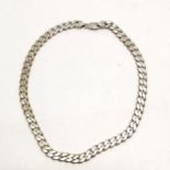 Heavy gauge silver filed curb neckchain - 46cm & 94g - SOLD ON BEHALF OF THE NEW BREAST CANCER