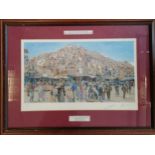 2002 framed Regimental print of 16 Close Support Medical Regiment Operation Fingal signed by