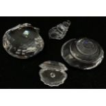Swarovski Crystal Clam shell, oyster shell, and 2 others.