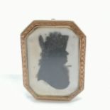 Antique unmarked gold brooch pendant with Miers silhouette of a military gentleman - 3cm drop & 7.3g