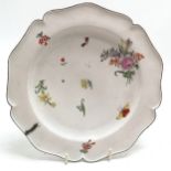 c.1800 English plate with scalloped edge and hand painted bug & flower detail with Winifred Williams