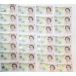 28 x England £5 banknotes ~ George Stephenson c.1999 (Lowther), Elizabeth Fry c.2002 Lowther HA &