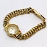 Longines 18ct gold 19mm cased ladies manual wind wristwatch on 18ct gold bracelet - total weight