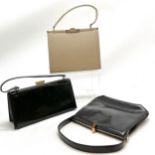 3 x vintage leather handbags inc Boston