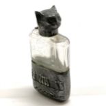 Novelty scent bottle with cat head detail to screw on lid & 16 mouse detail to body and facet cut to