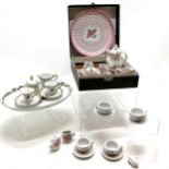 Qty of childrens toy ceramic teaware inc pink grounded boxed set (tray 16.5cm diameter), Regal