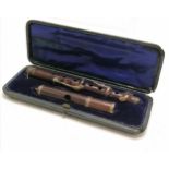 Antique Metzler & Co Ltd (London) cased piccolo - case 23cm x 8cm