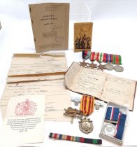 WWII group of 5 medals (with card), Dunkirk medal, Malta George cross 50th anniversary commemorative