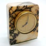 Zenith manual wind alarm clock in an Art Deco marble case - 9cm high and has slight losses to