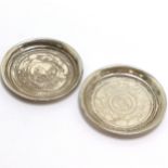 875 silver (84 zolotniki) pair of dishes by Israel Eseevich Zakhoder - 8cm diameter & 57g