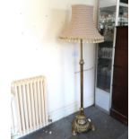 Heavy Brass standard lamp with spotted shade, 150 cm high, Not tested.