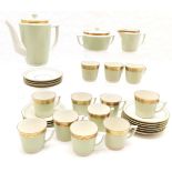 Royal Copenhagen 27 piece Coffee set, decorated with patterned gilding and a celadon green