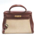 Hermes late 1950's Kelly 28 handbag with original purchase receipt (for £43) and has lock (#002) and