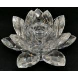 Swarovski crystal lotus flower candleholder, 14 cm in diameter.