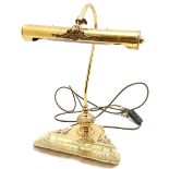 Brass OMI desk lamp with integral pen tray - 40cm high