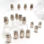 Hong Kong Wai Kee 8 pairs of sterling silver salt / pepper with dragon decoration - 3.5cm high &