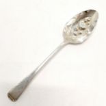 1807 silver berry spoon by Thomas Dicks - 20.5cm & 44g