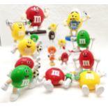 Qty / collection of M&M's novelty sweet dispensers etc - tallest (clock) 25cm