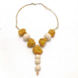 Cose Belle Rare unusual Murano art glass bead necklace - 48cm long with 8cm pendant drop & has