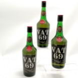 3 x VAT 69 scotch whisky unopened bottles (1 label a/f)
