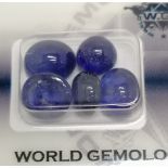 5 x cabochon sapphires (24.59ct total) with WGI report