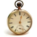 9ct marked gold case continental pocket watch with 44mm case marked DFC (Dimier Freres & Cie) ~