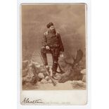 1879 cabinet photo of hunter with moose by William Notman (Halifax)