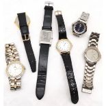 6 x fashion watches inc Hugo buchser etc - for spares / repairs