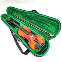 Antoni 'Debut' ACV30 4/4 violin in original carry case with bow & chin rest ~ in virtually unused