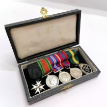 Miniature group of 5 medals inc The Order of St John & Efficiency decoration (GVIR) with Territorial