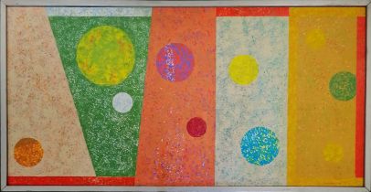 G Sherring 2008 large abstract oil painting on panel - 65cm x 126cm