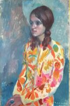 Patrick Larking (1907-81) oil on canvas 1974 portrait painting of Jennie daughter of Doctor