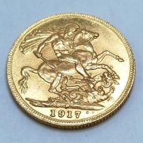 1917 GB KGVI gold sovereign with Perth mintmark