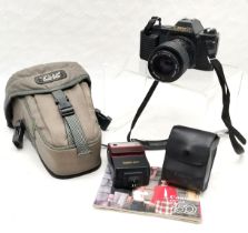 Canon T50 35mm camera with carry case & light meter