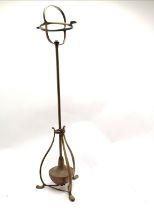 Benson style Arts & Crafts brass gimbal smokers stand - 85cm high