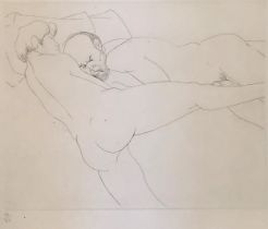 Michael Ayrton (1921-75) etching (2 men) from 1972 'Femmes / Hombres' by Paul Verlaine (1844-96) ~