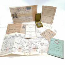 Qty of ephemera (+ boxed medallion) relating to Cecile Marie Leuba (b.1895) the wife of Charles Eric