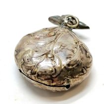 French silver babies rattle with mistletoe decoration - 5.5cm & 17g ~ missing handle / teether